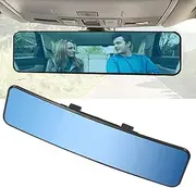 Kitbest Rear View Mirror, Universal 11.4 Inch Interior Clip On Rearview Mirror, Panoramic Wide Angle Rear View Mirror - Anti Glare – Convex – Blue, to Reduce Blind Spot Effectively for Car SUV Trucks
