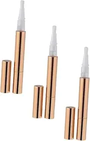 1set Empty Nail Polish Bottle Lip Gloss Pens Travel Container Makeup Cuticle Oil Pen Lip Gloss Refillable Bottles Make up for Face Golden Metal 3pcs