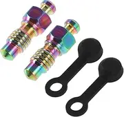 HANABASS 1Set Bicycle Bleeder Screw Set Brake Bleeder Screws with Dust Caps Easy Installation for Motorcycle and Bike Brake Maintenance Durable Stem Bolts for Reliable