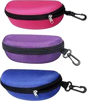 [CENZICOM] Sunglasses Case，Men Women Portable Travel Zipper Eyeglasses Case,Set of 3