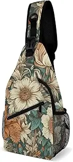 [RTSEBVN] Sling Backpack Fashion Chest Bag Creative Retro Natural Pattern Printing Crossbody Backpacks for Men Women, style, 38x20cm, Full Printed Chest Bag