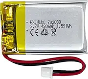 DC 3.7V 430mAh 702030 Rechargeable Lithium Polymer Battery, Suitable for DIY 3.7-5V Electronic Products with Built-in 2-Wire Battery Replacement and LED Lights
