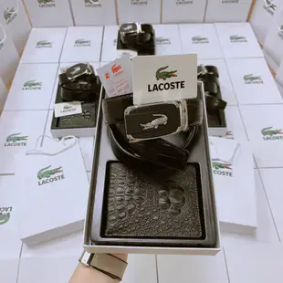 Lacoste 錢包皮帶組合 - 組合 2 男士配飾, 皮革錶帶男士皮帶, 高品質男士皮革錢包