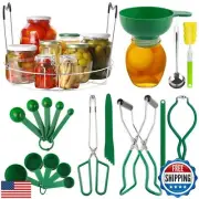 Kalolary Kitchen Canning Starter Kit - 19PCS Supplies with Rack, Tong, Funnel