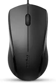 RAPOO N1600 Superlight Wired USB Mouse - 1000DPI Optical, Ergonomic Shape, Matte Black (N1600 Black) for Desktop Computers and Laptops