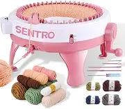 [FYGAIN] SENTRO 48 Needles Knitting Machine with Row Counter, Perfect for Adults & Kids, Flat/Circular Stitch, Plain/Tube Weave Conversion Key