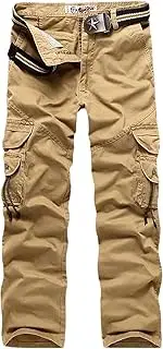 [HanzhuoLG] Pants Men Military Tactical Camouflage Cargo Overalls Training Work Camo Combat Offroad Army Male Clothing Baggy Straight Trousers For Men's khaki XXL