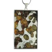Meteorite pendant, Brenham Pallasite Meteorite pendant Necklace -QB178