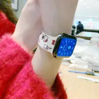 在飛比找露天拍賣優惠-手錶帶適用蘋果手表HelloKitty卡通圖案印花表帶iWa