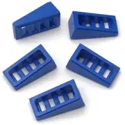 Lego 5 New Blue Slope Sloped 18 2 x 1 x 2/3 with Grille Parts