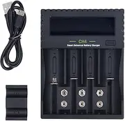 Smart Universal Battery Charger LCD Display USB 4 Bay Battery Charger for Li Ion Ni MH Ni Cd AA AAA AAAA Rechargeable Batteries Home Office Travel