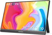 ARZOPA 2.5K Portable Monitor 16" 2560X1600 HDR Kickstand Display, 500Nits 8Bi...