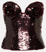 [Magda Butrym] Magda Butrym Sequined bustier top AU 6 burgundy