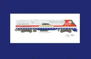 Amtrak Veterans P42DC #42 11"x17" (Blue) Matted Print by Andy Fletcher signed