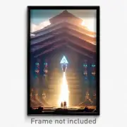 Pixel Art Poster - Gigantic Ark (8 Bit Psychedelic Trippy Video Game Print)