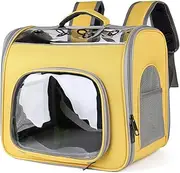 BOSERMEN Cat Backpack, Breathable Pet Backpack with Front Opening, Foldable Backpack Bag, Breathable Mesh Window, Dog Backpack for Hiking, Walking,Travel(Yellow)