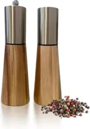 Salt and pepper grinder set, stainless steel manual pepper grinder, adjustable