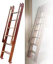 6 Step Wooden Bunk Bed Ladder, Widened Steps, Non-Slip Rubber Feet, Ladder for Dorm Apartments, 330 Lbs Loading
