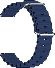 [ONE ECHELON] Quick Release Watch Band Compatible With Emporio Armani Matteo Silicone Ocean Band Style Replacement Strap (Dark Blue)
