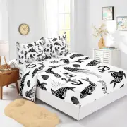 Dolphins Sea Turtles Bed Decor Fitted Sheet Set Single/Double/Queen/King Size