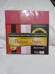 Darice Premium Canvas Texture Cardstock 12"X12" Parisian Nights 20 Sheets New