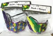 2 Multi Color Glitter Mask Masques Venice Festival Mardi Gras Masquerade NEW