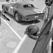Jean Blaton Lucien Bianchi Ferrari 250GTO being checked over by a - 1964 Photo
