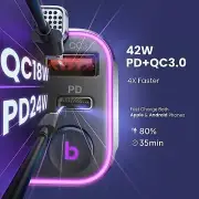 Bluetooth FM Transmitter for Car Adapter,Oxlaw Stronger Microphone & Bass Sound