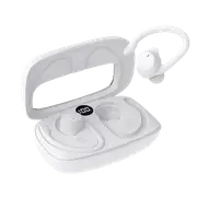 Laser Sport TWS Hook Earbuds with LED Display (White)