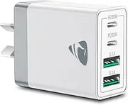 [Aioneus] 40W USB C Fast Charger, 4-Port USB Wall Charger Plug with Dual PD USB-C Port and QC3.0 USB-A Fast Charging Port Multi USB Power Adapter AU Plug Compatible with iPhone 16/15/14/13,iPad,Samsung