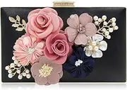 [Milisente] Women Clutch Bag Flower Evening Bag Handbag Wedding Clutch Purse