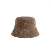 Women Men Fluffy Genuine Australian Sheepskin Wool Bucket Hat Cloude