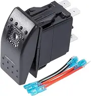 [Car Parts] Universal On Off Rocker Toggle Switch Control for Car Boat Purple Light 12V 20A [Easy to Replace]