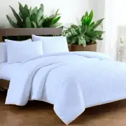 UGG Clamshell Texture 3 PC Comforter Set Full/Queen Light Blue Spa Sky Blue NEW