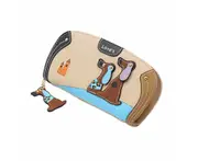 Faux Leather Zip Around Dog Clutch Wallet with Card Holders for Womens-Apricot