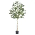 VEVOR Artificial Olive Tree, 15.2cm Tall Faux Plant, Secure PE Material & Anti-Tip Tilt Protection Low-Maintenance Plant, Lifelike Green Fake Potted T