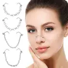 Double No Piercing None Pierced Nose Clip Nose Chain Nose Ring Fake Nose Ring