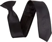 [The Tie Company] Kids Satin Clip On Ties - Black, Black, One Size