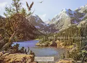 Larry Dyke SOARING GRANDEUR Psalm 21:1-2 Fine art print Bald Eagle Mountain Lake