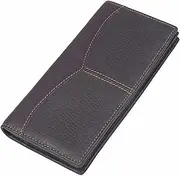 [SKUZA] Wallet,Card Bag,Leather Long Wallet for Men Multi ID Credit Card Holder Retro Male Long Purse (Color : Brown Long Wallet) (Coffee Long Wallet)