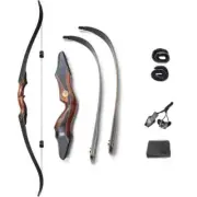 60inch Archery Bow Recurve Bow Take-down Bow Outdoor Red Wooden Hunting Shooting