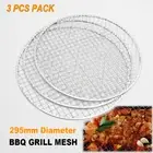 3x BBQ Steel Grill Mesh Fish Meat Round Net Barbecue Camping Outdoor Mat Pad