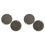 2x 2pc Progressive 14cm Mini Multi Mat Silicone Coaster Set Round Charcoal Grey