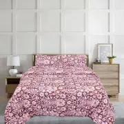 Super King Comforter Set with 2 Pillow Cases in Meroon Floral