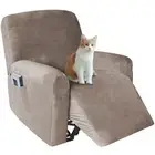 4 Pieces Stretch Velvet Recliner Chair Covers, Thick & Soft Lazy Boy Recliner...