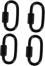 GANAZONO 4Pcs Heavy Duty Safety Locking Carabiner Quick Connection Ring Stainless Steel Rope Link Connector for Camping Hiking Trailer Use Load Support