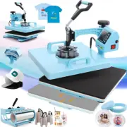 8 in 1 Heat Press kit, 15x15 Heat Press Machines with Attachment 9-30oz Tumblers