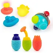 Sassy Light Up Buoy, Boats, Shower Ball & Ez Squeezies Bath Toys 7Piece Set - Ages 6+ Months