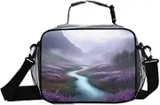 Valender Landscape River Insulated Lunch Box for Women Men - Ideal for Work, Picnics - Includes Adjustable Shoulder Strap