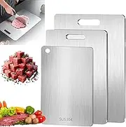 afeamo 3 Pack Titanium Cutting Board, Stainless Steel Chopping Board Set, Reversible Cutting Board for Kitchen,Home,Chopping Board,Kitchenware